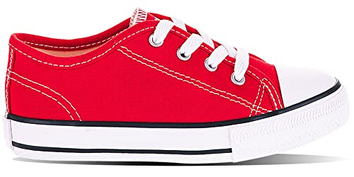 Diversao Canvas Low, Tênis Criança Unissex, Vermelho/Preto, 30