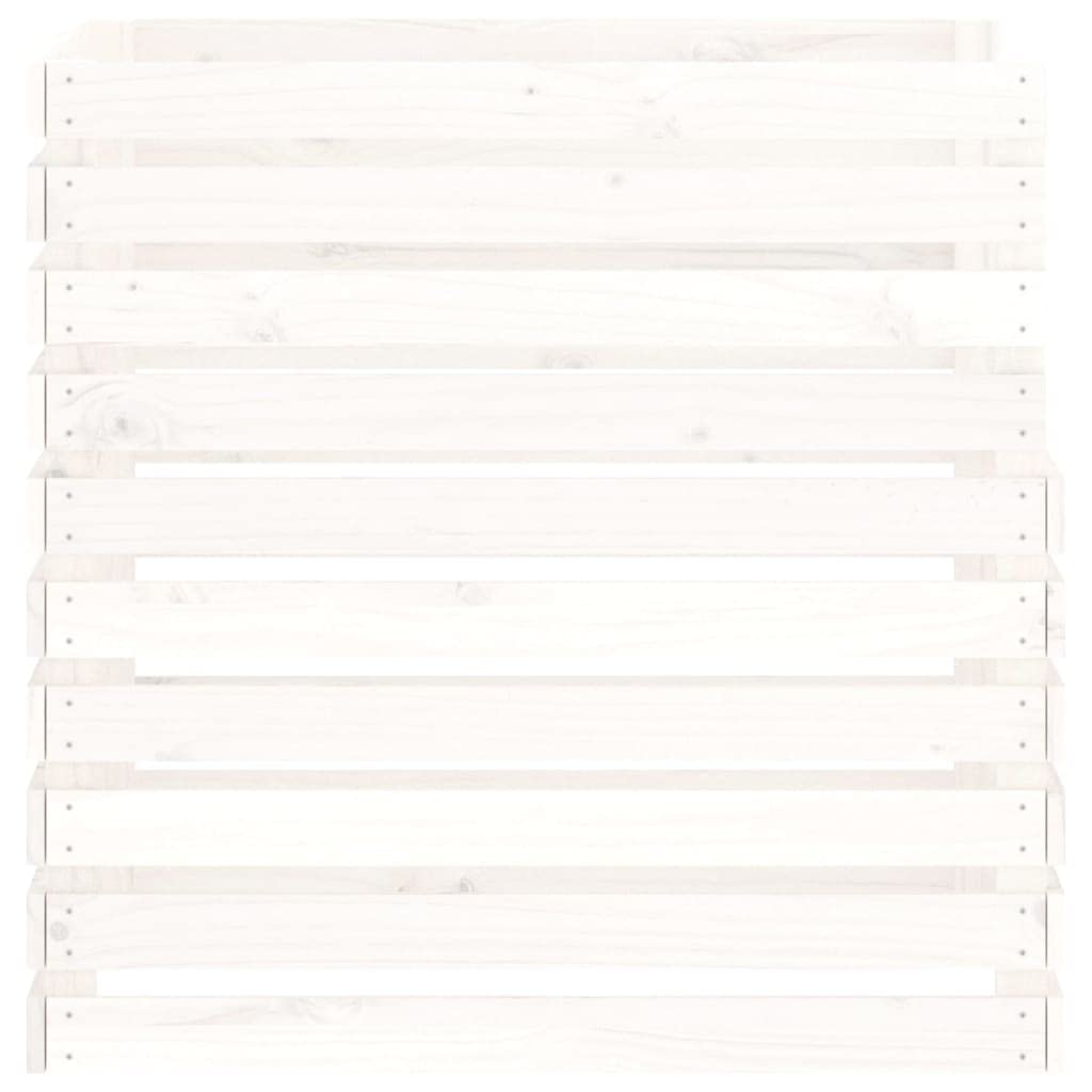INLIFE Compostador blanco 80 x 80 x 78 cm madera maciza de pino, 14,45 kg, 822188