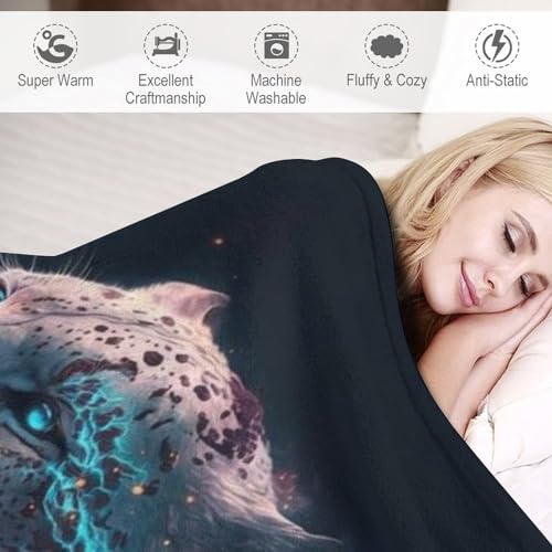 Couverture polaire flannel léopard lavable machine pour lit 140x180 - 4