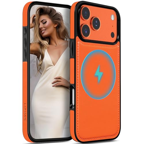 Étui en cuir iPhone 17 Pro Max compatible MagSafe coque magnétique élégante LOHASIC