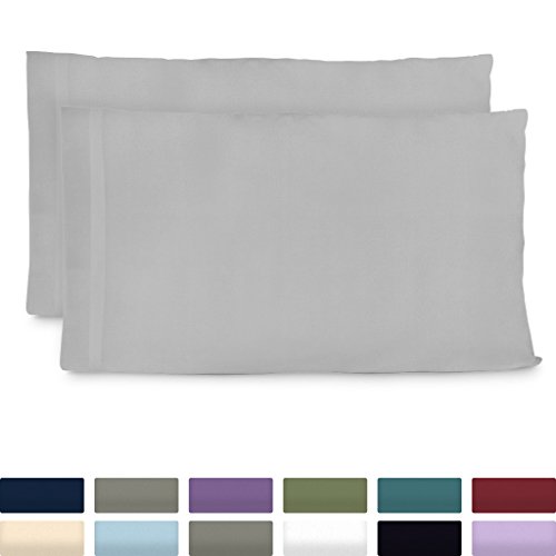 Cosy House Collection Luxury Bamboo Standard Size Pillowcases - Silver Pillowcase Set of