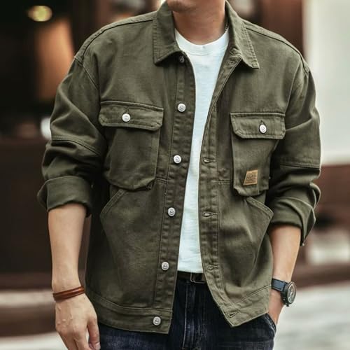 Chaqueta vaquera para hombre con diseño desgastado miniatura 2