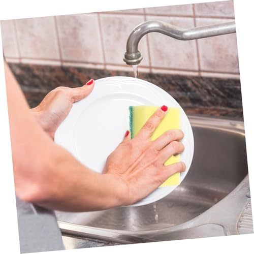 Éponge vaisselle anti-rayures lot de 100 mousse jaune nettoyage doux