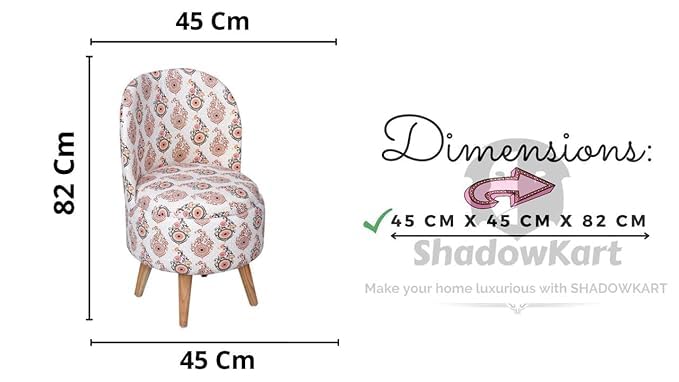 Image of Ottoman for Living Room, Velvet Round Foot Rest Stool, Wooden Legs Chair for Sitting, Ottoman for Bedroom & Makeup Room Decor | Chair (18 inchx18 inchx32 inch), Puffy (16 inchx16 inchx17 inch) | More Pankh