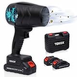 TEKOX Cordless Air Duster for Electronics & Car Detailing – 180,000 RPM High Power, Rechargeable 21V Keyboard Cleaner & Air Blower, 2 Batteries Included