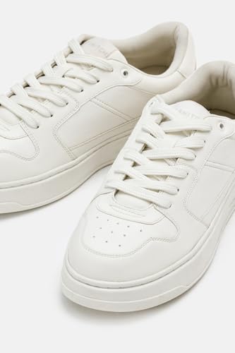 Image of SNITCH Men's Sneakers | Minimalist Solid Design | PU Synthetic Upper & TPR Outsole | Lace-Up Closure for Custom Fit | Stylish Low-Top Sneakers