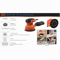 Black+Decker Exzenterschleifer BEW210 (230W, Scheiben-Ø 125 mm, mit integrierter Staubabsaugung, zum Schleifen/Polieren, Klettfix-System, inkl. 1 Schleifpapier K120) – Ansicht 6