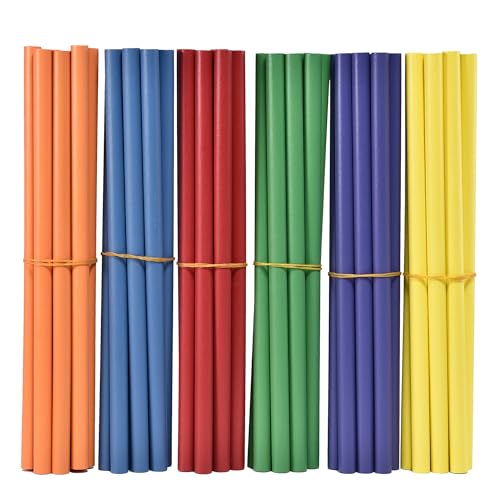 60 Pieces Rhythm Sticks for Kids Bulk, 12 Inch Wood Lummi Sticks Music Classroom Percussion Instruments, 6 Colors