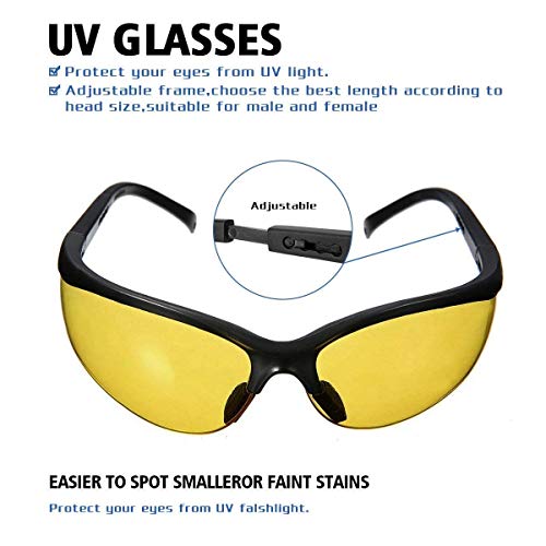 Uv Flashlight Black Light, 100 Led Blacklight Flashlite Pet Urine Detector For Dry Dog/Cat Urine Stains Detection, Bed Bug, Scorpions Finder With Uv Sunglasses, Matching With Pet Odor Eliminator #TOP5