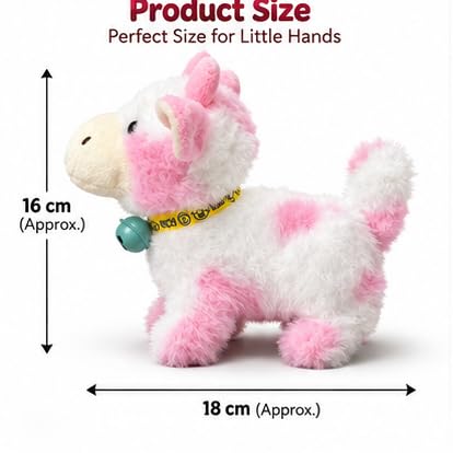 Image of Hopping Walking Plush Cow Toy with Sounds, Walking Cow Wiggling Tails, Twitching Mouth, Cute Soft Stuffed Animal Educational Interactive Toy for Baby Boys & Girls Kids