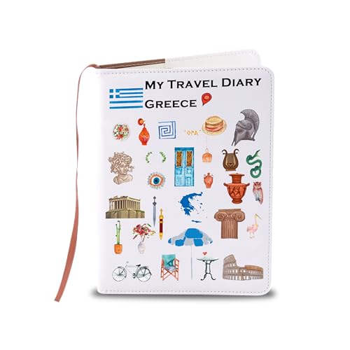 LQRI Greece Travel Gift My Travel Diary Greece Leather Notebook Greece Vacation Gift For Greece Traveller (Greece)