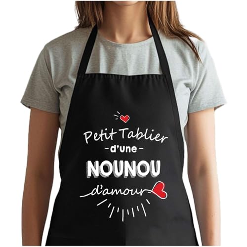 Tablier noir nounou d'amour vêtement blouse de protection cuisine