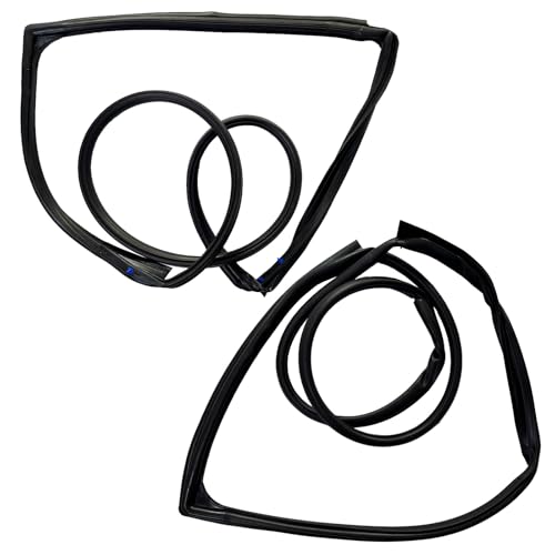Front Door Weatherstrip Seal Kit LH RH 2PCS Fit for Jeep Wrangler 2.0L 3.6L 3.8L 2007-2018, Full Door Felt Gasket Trim Seal Weatherstrip Replace 55395274AW 55395275AW Door Weatherstrip Seal Strip