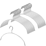 MIGABER アーチ型 ハンガー 20本組 すべらない ハンガー かたくずれ防止 洗濯 ハンガー 収納 跡がつかないおしゃれ 滑らない 滑り落ちない はんがー スーツ ハンガー パンツハンガー 型崩れ防止 衣類 ズボン 乾湿両用 人気ランキング (ホワイト, 20)