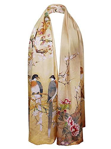 Swhiteme Luxurious 100% Silk Charmeuse Long Scarf