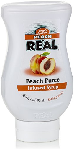 Peach Re&agrave;l, Peach Puree Infused Syrup, 16.9 FL OZ Squeezable Bottle (Pack of 1)