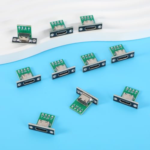10 piezas conector USB C para montaje en panel miniatura 3