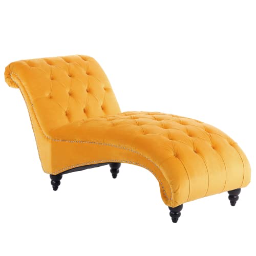 Modern Chaise Lounge, Upholstered Velvet Chair - Armless with Pillows, Suits Bedroom and Living Room