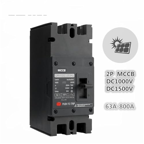 Disyuntor GRM3DC contra sobrecarga de 1000V con caja moldeada 160A 2P 2