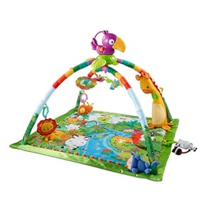 Fisher-Price Rainforest Erlebnisdecke Baby | Krabbeldecke für Baby mit Spielbogen | Dschungel mit Musik und Licht | Spieldecke | Babyspielzeug Erstausstattung Neugeborene, GXC35