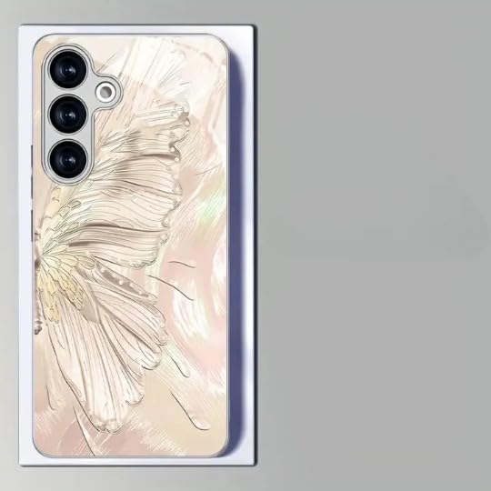 Image of Peeperly Back Cover Case for Samsung Galaxy S23 Ultra Scratch Resistant Anti-Slip TPU Shockproof Protective Durable Elegant Butterfly Half-Wing Textured Case for Girls & Women