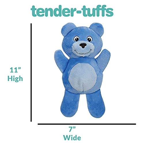 Snuggle Puppy Tender-Tuffs - Comfort Plush - Tough Dog Toy - Proprietary Tearblok Technology - Soft Blue Bear With Squeaker #TOP5