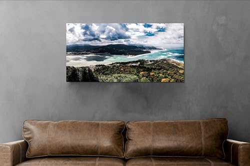 Paisaje marino del Río Miño en metacrilato para decorar un salón moderno y luminoso 2