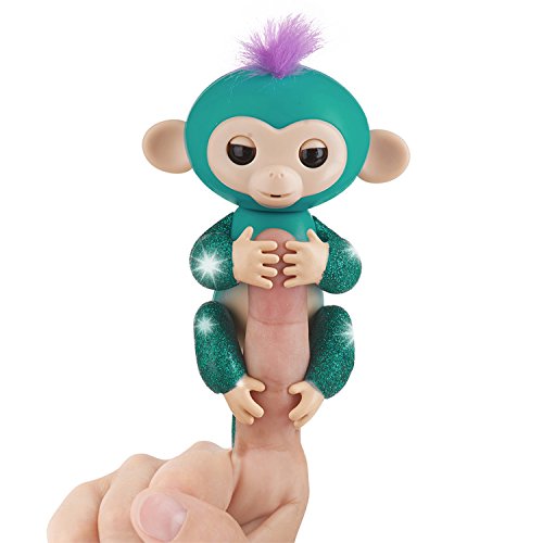 Fingerlings Glitter Monkey - Quincy - Teal Glitter - Interactive Baby Pet - By Wowwee (Amazon Exclusive) #TOP1