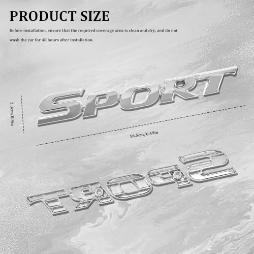 Image of Metal Car Sport Sticker, 3D Fender Badge Decal Car Sticker, Sport Letter Emblem Trunk Lid Rear Logo Badge for Truck SUV Pickup Models (Silver)