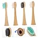 PACKOVE 4pcs Bamboo Toothbrush Replacement Heads Soft Bristle Compatible Reusable