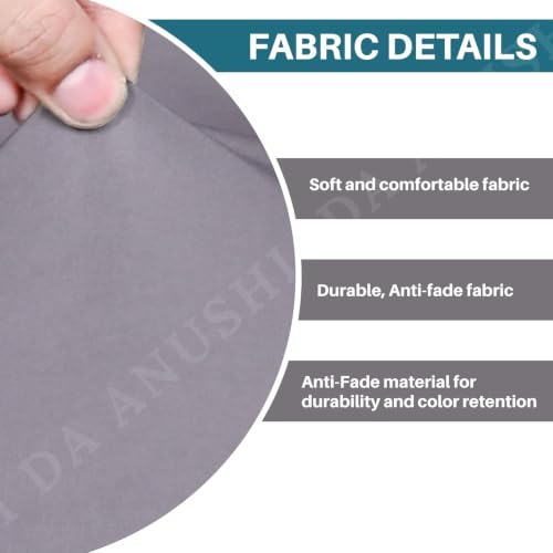 Image of Premium Elastic Boss Chair Cover with Armrest Covers | Stretchable Polyester Slipcover | 1-Seater Office Chair Protector | Fits Chair Back Height 71-76cm | Combo (Coffee & Grey)