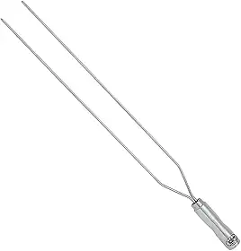 Espeto DUPLO Inox Multiuso para Churrasco - 67 Cm - Duas Hastes