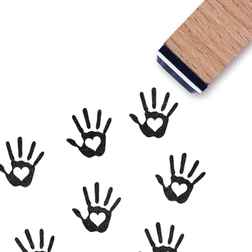 Handprint Heart Rubber Stamp for Scrapbooking