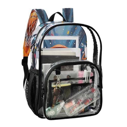 Clear Backpack for School Basketball Hoop Transparent Bookbag for Girls See Through PVC Boy Backpacks2