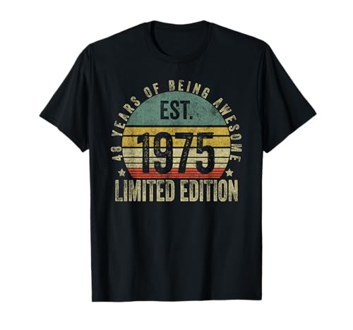 Vintage 48 Year Old Est 1975 Limited Edition 48th Birthday Camiseta