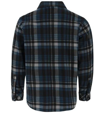 Legendary Whitetails Mens Long Sleeve Fleece Button Up Shirt, Dark Sky Plaid, XL