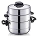 wok Pot multifonctions 304 Vapeur à vapeur en acier inoxydable à trois couches Double bas en bas à la vapeur empilable en bas profonde pot de soupe