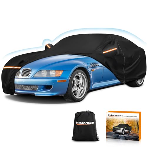 Image of Waterproof Car Cover for BMW Z3 Z4 E85 E86 M Roadster M Coupe 1996-2008, 210D Oxford with Cotton Lining Outdoor All Weather Protection, Windproof Full Cover with Zipper