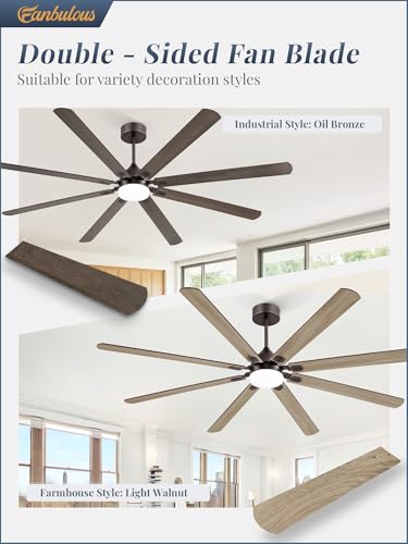 Image of Fanbulous 84 Inch Outdoor Ceiling Fans with Lights,Oil Bronze