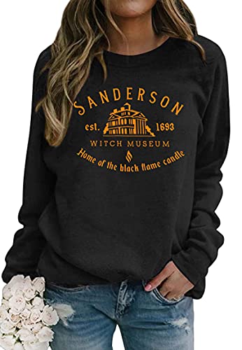 Lhbnk Halloween Squad Sweatshirt Womens Hocus Pocus Long Sleeve Shirts Sanderson Sister Pullover Tops Blouse Black #TOP1