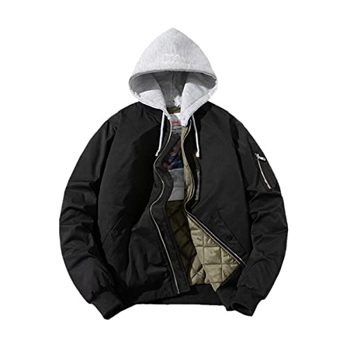 Veste bomber à capuche homme contre le vent froid hivernal L