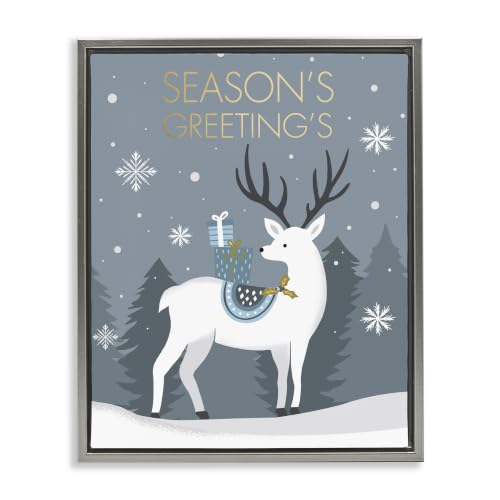 Holiday Reindeer Plaid Greeting, 25 x 31 Inch Canvas in Floater Frame