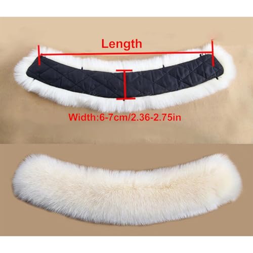 Queenbox 21.65" Detachable Faux Fur Fluffy Collar Neck Warmer Scarf Wrap Trim Replacement for Coat Sweater Jacket, Water Pink2