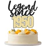 gyufise 1 topper per torta con scritta in inglese legend since 1948, glitterato, 75° compleanno, decorazione per torta per 75° compleanno, anniversario di matrimonio, decorazioni per feste