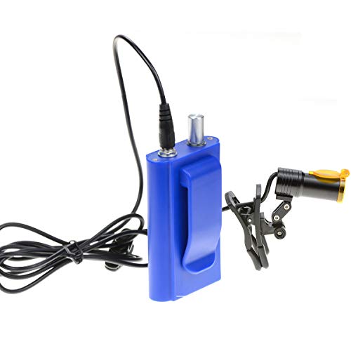 Doc.royal 5W Portable Led Dental Headlight Clip On Led Light Plastic Clip Headlamp With Filter For Binocular Loupes+ Latest Type Plastic Carry On Battery (Blue) #TOP2
