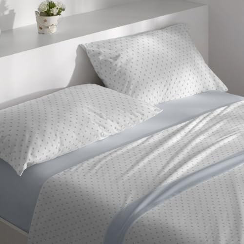 Burrito Blanco | Sabánas de Velvelina® | Cama de 120cm. (+Medidas Disponibles) | Diseño 010 | Color Azul (120x190/200cm.)