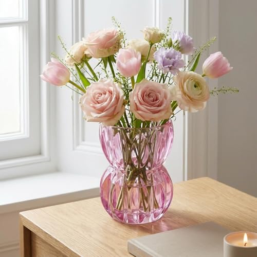 Vase en verre cristal violet petit format pour table basse - 3