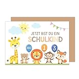 Edition Seidel Premium Glückwunschkarte zur Einschulung mit Umschlag. Einschulungskarte Karte zum Schulanfang Grußkarte Spruch Schulkind Mädchen Junge 1. Klasse (ES164 SW025)