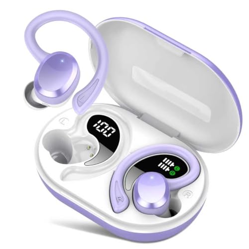 sprtoybat Auriculare Inalámbricos Deportivos, Nueva Auriculares Bluetooth 5.4 con HD Micrófono HiFi Estéreo Pantalla LED, Reducción de Ruido, IP7 Impermeable 68H Cascos Inalambricos, Control Táctil
