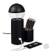 Produktbild Relaxdays Tischlampe mit USB Anschluss, Stiftehalter, E 27 Fassung, Schreibtischlampe HxBxT: 18,5 x 19 x 10 cm, schwarz